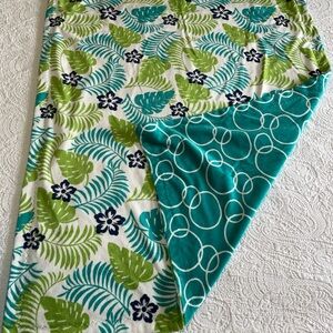 Lambs & Ivy Baby Plush Blanket Topical Geometric /Circle Green Security 30 X 40